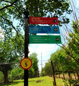 Numbered Path Signage Dickerson Park Zoo Springfield Missouri