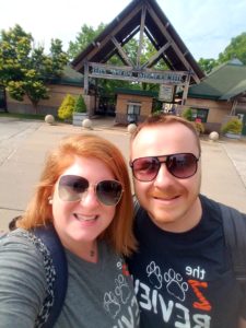 Jamie & Steve at the Dickerson Park Zoo Entrance